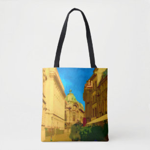 Bucharest Pallace Digital Painting Art Print Tasche