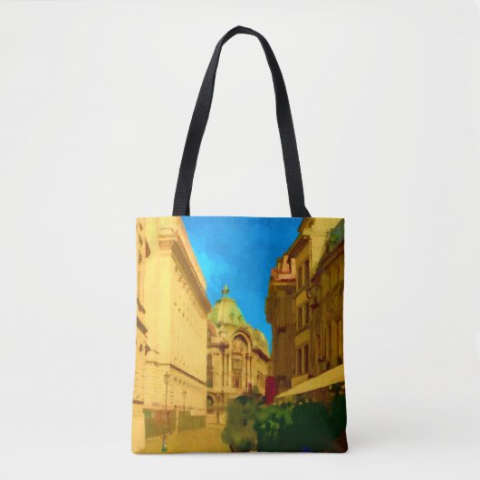 Bucharest Pallace Digital Painting Art Print Tasche (Vorderseite)