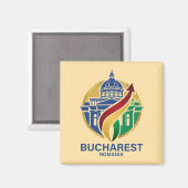 Bucharest Romania Eastern European Magnet (Vorderseite/Rückseite)