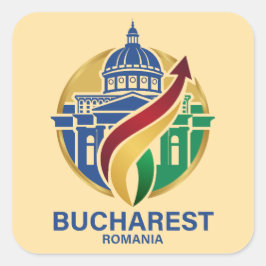 Bucharest Romania Eastern European Quadratischer Aufkleber