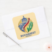Bucharest Romania Eastern European Quadratischer Aufkleber (Umschlag)