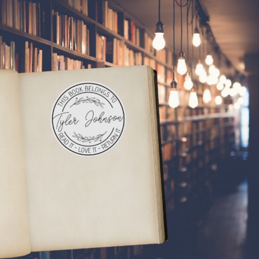 Buchaufkleber, Buchzeichen Book Briefmarke Custom  Runder Aufkleber