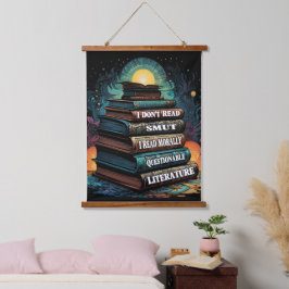 Buchauswahl Humor Quadrat Wandteppich Mit Holzrahmen