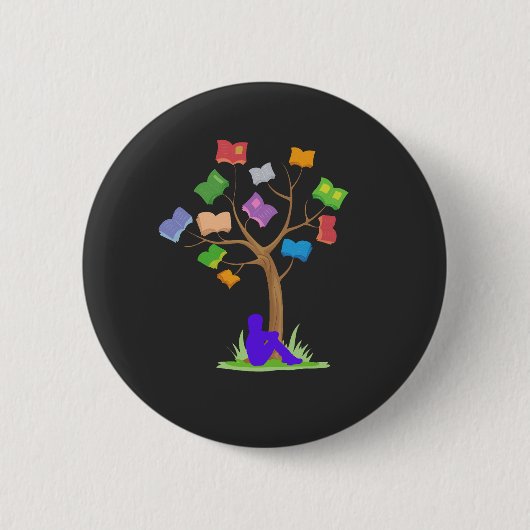 Buchbaum - Bibliothek Button (Vorderseite)