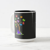 Buchbaum - Bibliothek Zweifarbige Tasse (Vorderseite Links)