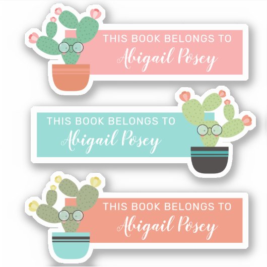Buchbespectacled Cacti Book Label (Vorderseite)