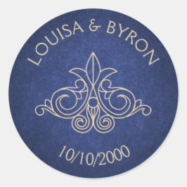 Buchbibliothek Geek Blue Literary Wedding Runder Aufkleber