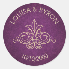 Buchbibliothek Geek Burgundy Literarische Hochzeit Runder Aufkleber