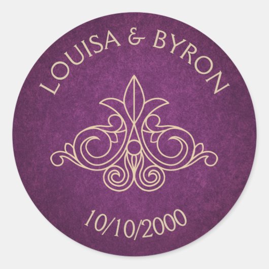 Buchbibliothek Geek Burgundy Literarische Hochzeit Runder Aufkleber (Vorderseite)