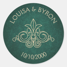 Buchbibliothek Geek Green Literary Wedding Runder Aufkleber