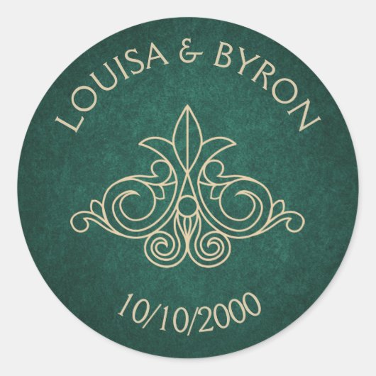 Buchbibliothek Geek Green Literary Wedding Runder Aufkleber (Vorderseite)