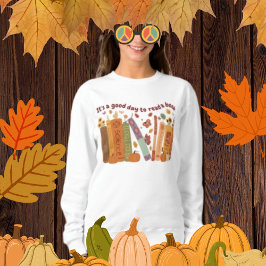 Buchbuch Liebhaber, OrangePumpkin und Herbstlaub Sweatshirt