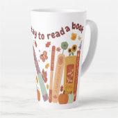 Buchbuch Liebhaber, Pumpkin und Herbstlaub Große Milchtasse (Rechte Ecke)