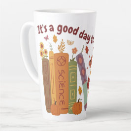 Buchbuch Liebhaber, Pumpkin und Herbstlaub Große Milchtasse