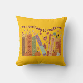 Buchbuchliebhaber, Orange Pumpkin & Herbstlaubs Kissen