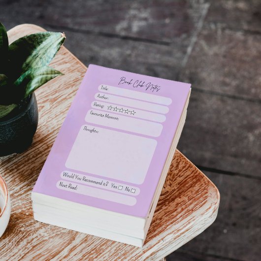 Buchclub-Begleiter Notizblock