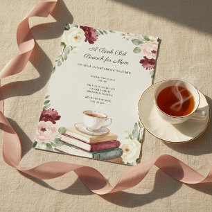 Buchclub Cozy Bücher & Tee Mutterschaftstag-Brunch Einladung