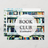 Buchclub Einladung Postkarte (Vorne/Hinten)