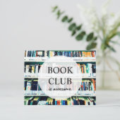 Buchclub Einladung Postkarte (Stehend Vorderseite)
