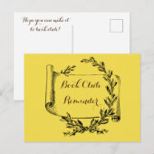 Buchclub-Erinnerungskarte Postkarte (Vorne/Hinten)