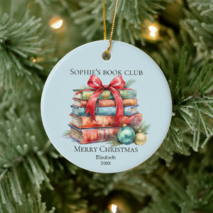 Buchclub Frohe Weihnachten Geschenk Name Keramik Ornament