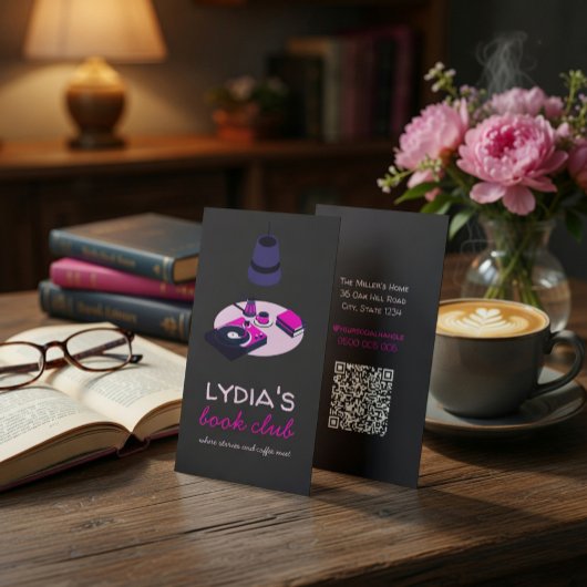 Buchclub-Geschäftskarte mit QR-Code Visitenkarte