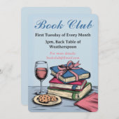 Buchclub laden Reading Group zusammenkommen Einladung (Vorne/Hinten)