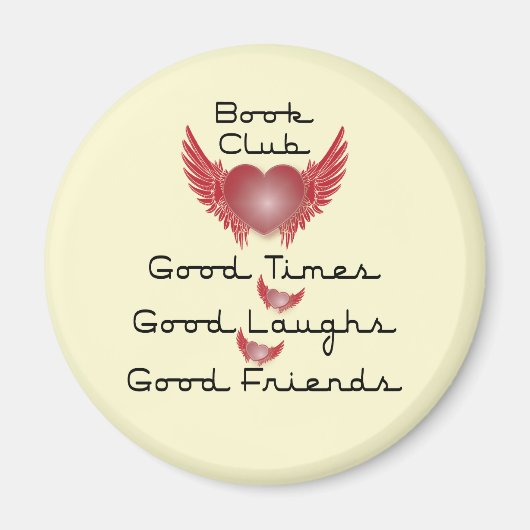 Buchclub mit Herzdesign Magnet (Vorne)