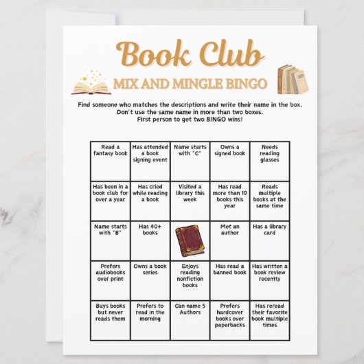 Buchclub-Mix-and-Mingle-Bingo (Vorderseite)
