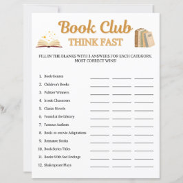 Buchclub Think Fast Spiel