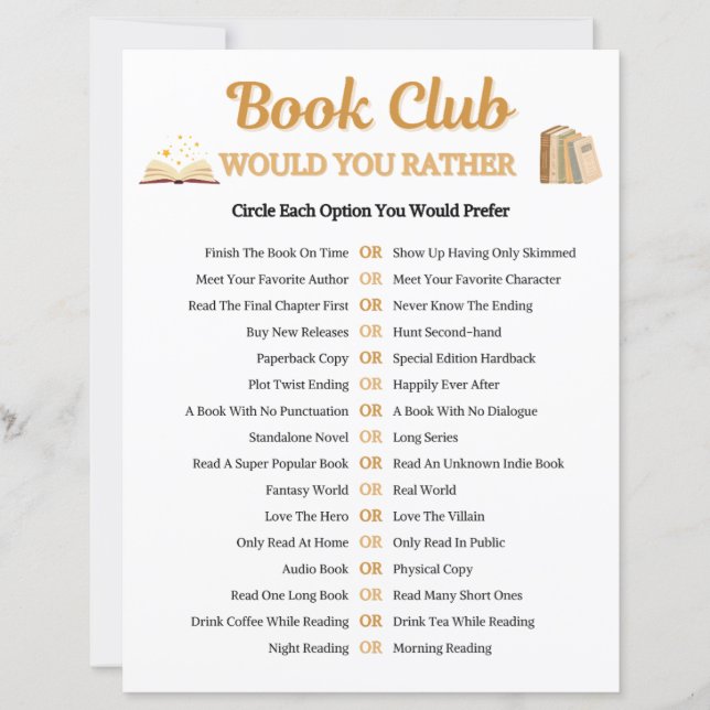 Buchclub Würdest Du Eher Spiel (Vorderseite)
