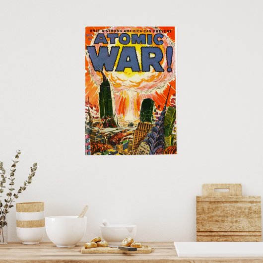Buchcover für das Comic des Atomkriegs Poster (Küche)