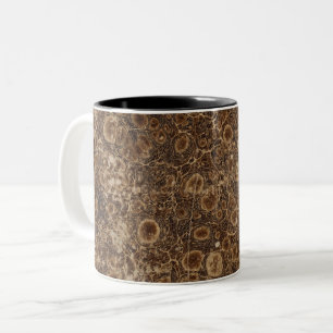 Buchcover marmoriertes Muster altes Vintage-Notizb Zweifarbige Tasse