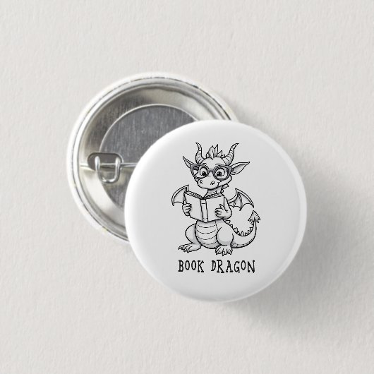 Buchdrache Button (Vorne & Hinten)
