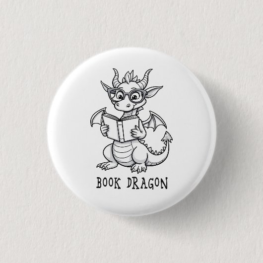 Buchdrache Button (Vorderseite)