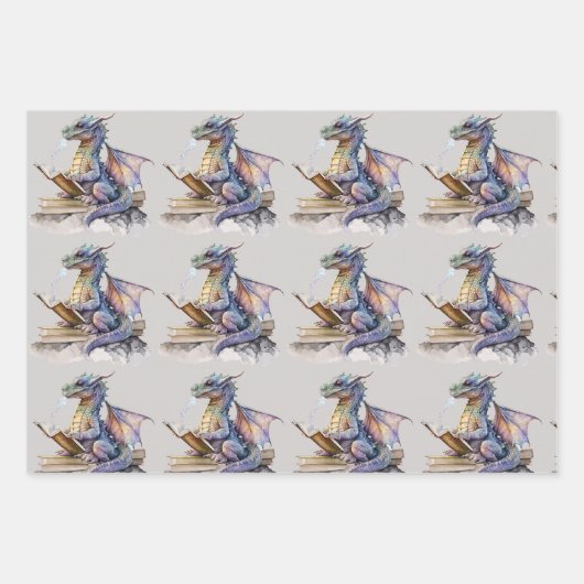 Buchdrache Geschenkpapier Set (Vorderseite 2)