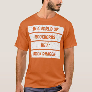 Buchdrachendesign Bibliothekarische Buchliebhaber T-Shirt