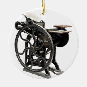 Buchdruckmaschine runde Verzierung Keramik Ornament