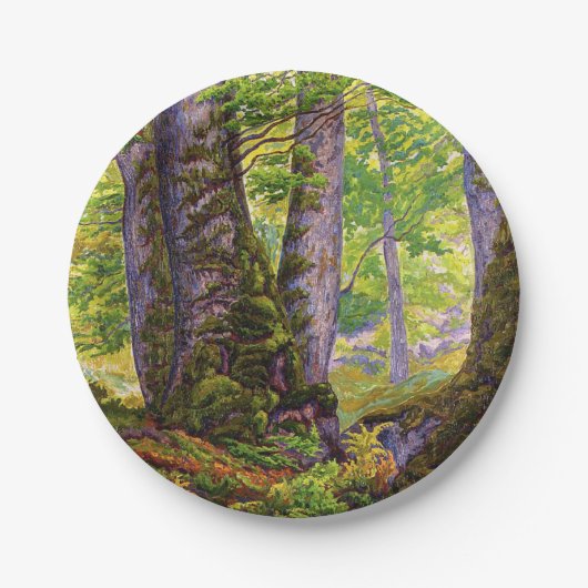 Buche Bäume im Wald (Wald) (Paul Ranson) Pappteller (Vorderseite)