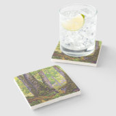 Buche Bäume im Wald (Wald) (Paul Ranson) Steinuntersetzer (Seitenansicht)