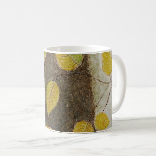 Buche-Blätter Kaffeetasse (VorderseiteRechts)