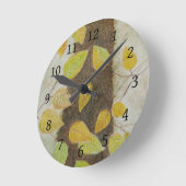 Buche-Blätter Runde Wanduhr (Winkel)