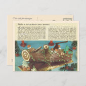 Buche de Noel, Weihnachtsklotz Feiertagspostkarte (Vorne/Hinten)