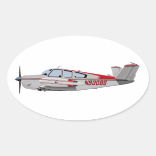 Buche V-35 Bonanza 453453 Ovaler Aufkleber