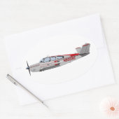 Buche V-35 Bonanza 453453 Ovaler Aufkleber (Umschlag)