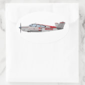 Buche V-35 Bonanza 453453 Ovaler Aufkleber (Tasche)