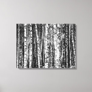 Buche, weiß und Holzkohle, grau/grau Leinwanddruck