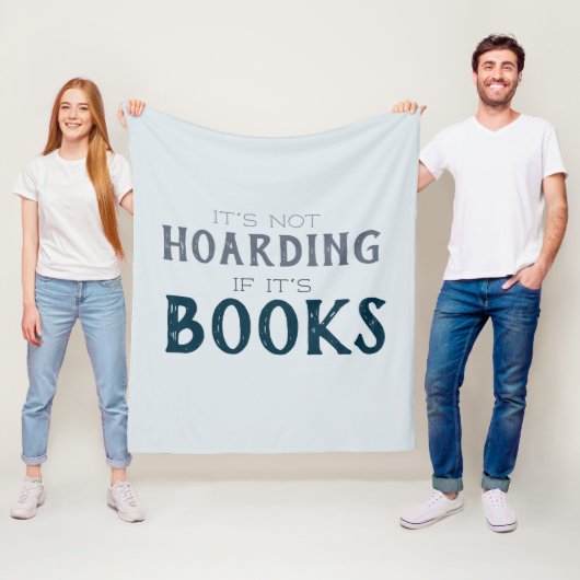 Buchen Hoarding Funny Blue Gray Book Lovers Buchha Fleecedecke (Beispiel)