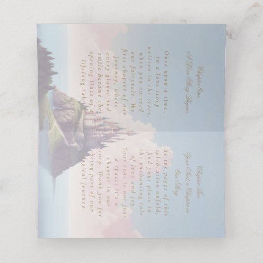 Buchen & Hochzeit Platzkarte (Innenseite Aufgefaltet)