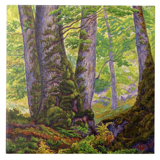 Buchen im Wald (Paul Ranson) Fliese (Vorderseite)